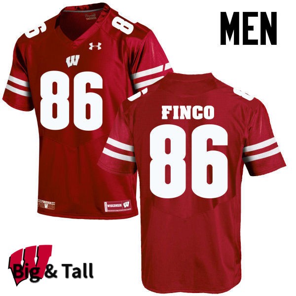 Wisconsin Badgers Men's #86 Ricky Finco NCAA Under Armour Authentic Red Big & Tall College Stitched Football Jersey OL40O15KQ